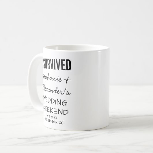 Funny Wedding Merch Custom Wedding Favor Keepsake Kaffeetasse (Vorderseite Links)