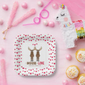 Funny Wedding Party Niedlich Whimsical Elch Hearts Pappteller (Party)