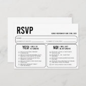 Funny Wedding Response UAWG Enclosure Card Begleitkarte (Vorne/Hinten)
