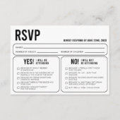 Funny Wedding Response UAWG Enclosure Card Begleitkarte (Vorderseite)