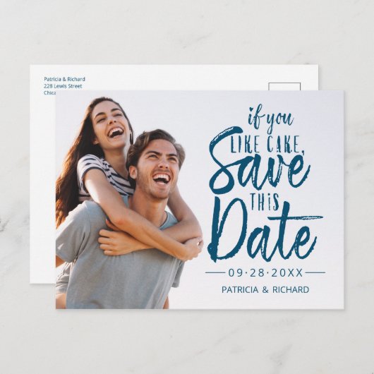 Funny Wedding rettet das Datum Postkarte (Vorne/Hinten)
