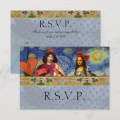 Funny Wedding RSVP Baroque Verziert Figurative Karte (Vorne/Hinten)