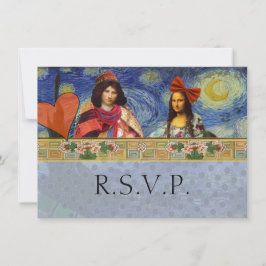 Funny Wedding RSVP Baroque Verziert Figurative Karte