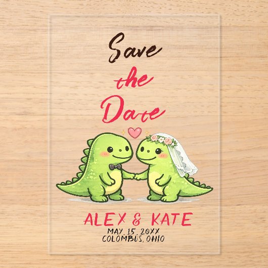 Funny Wedding Save the Date  Acryleinladungen (Vorderseite)