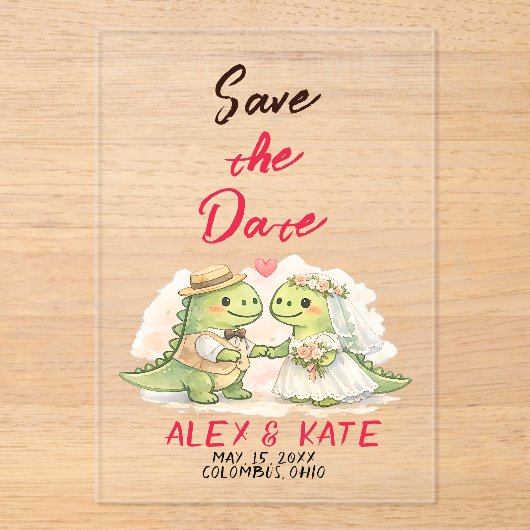 Funny Wedding Save the Date  Acryleinladungen (Vorderseite)