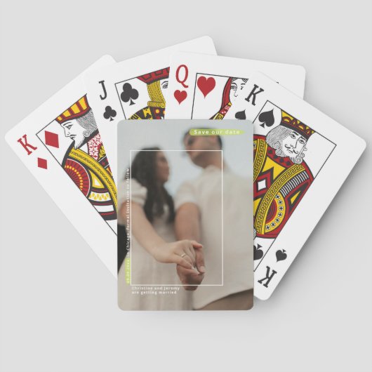 Funny wedding Save The Date Foto Spielkarten (Rückseite)