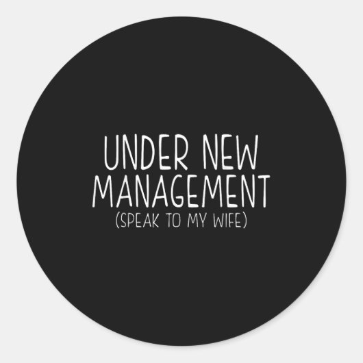 Funny Wedding Saying New Husband Humor Quote, Newl Runder Aufkleber (Vorderseite)