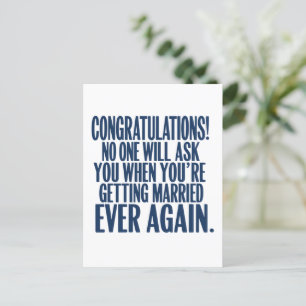 Funny Wedding Verlobung Glückwunsch Verheiratet Postkarte