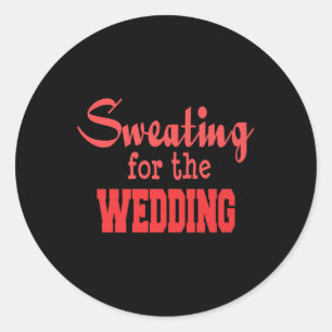 Funny Wedding Workout Premium - Bride Groom Marria Runder Aufkleber