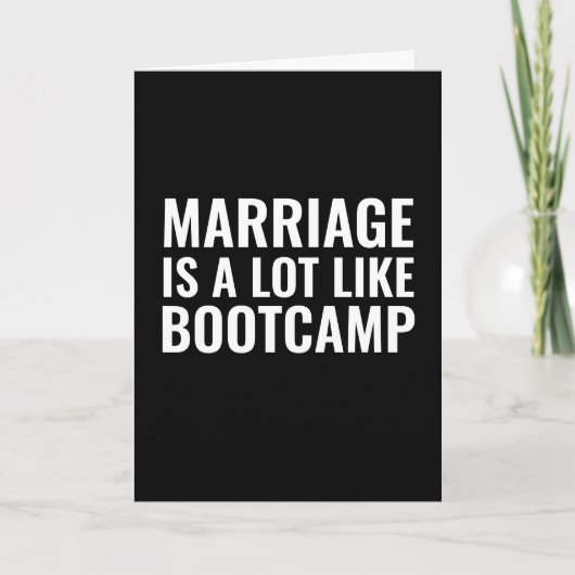 FUNNY WEDING GRATULATIONS CARD, BOOTCAMP CARD KARTE (Vorderseite)