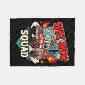 Funny Wee Woo Squad Fire Department Firefighter Fi Fleecedecke (Vorderseite (Horizontal))