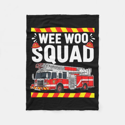 Funny Wee Woo Squad Fire Department Firefighter Fi Fleecedecke (Vorderseite)
