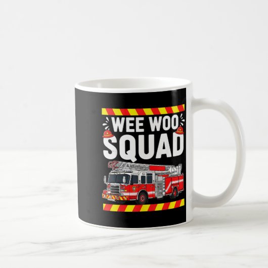 Funny Wee Woo Squad Fire Department Firefighter Fi Kaffeetasse (Rechts)