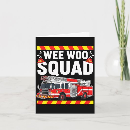 Funny Wee Woo Squad Fire Department Firefighter Fi Karte (Vorderseite)