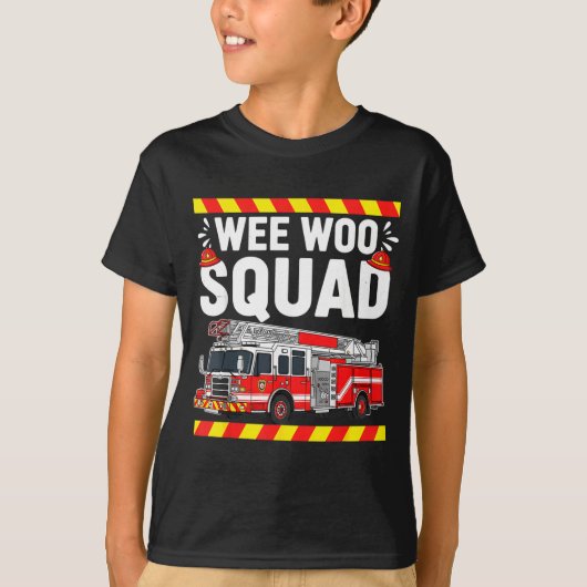 Funny Wee Woo Squad Fire Department Firefighter Fi T-Shirt (Vorderseite)