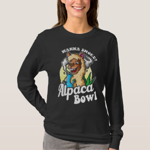 Funny Weed Alpaca Bowl Niedliches Pot Rauchen Alpa T-Shirt