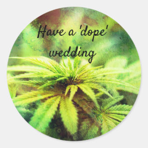Funny Weed Grunge, Wedding Pun Runder Aufkleber