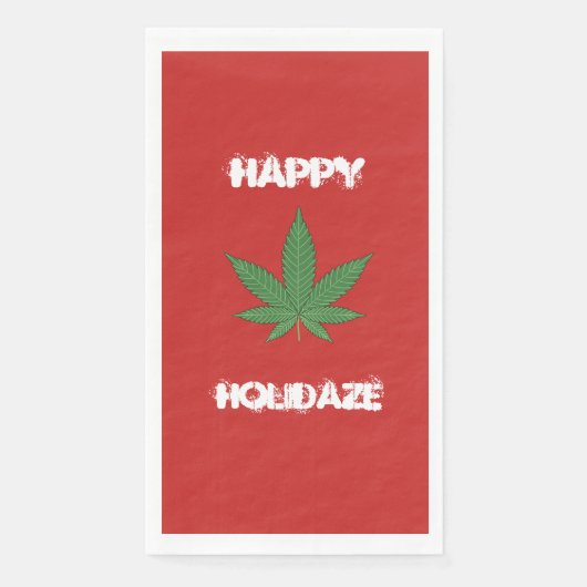 Funny Weed Happy Holidaze Party Napkins Serviette (Vorderseite)