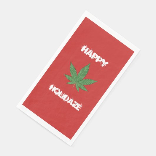 Funny Weed Happy Holidaze Party Napkins Serviette (Ecke)