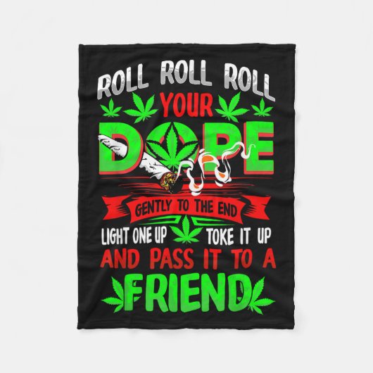 Funny Weed Pot Lover Roll Joint Friend Smoking Sho Fleecedecke (Vorderseite)