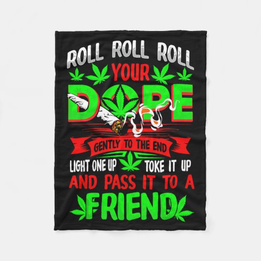 Funny Weed T Lover Roll Joint Friend Smoking Short Fleecedecke (Vorderseite)