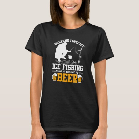 Funny Weekend Forecast Eisfischen mit Chance T-Shirt (Vorderseite)