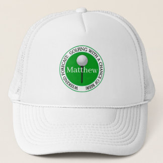 Funny Weekend Forecast Golf Ball Baseball Truckerkappe