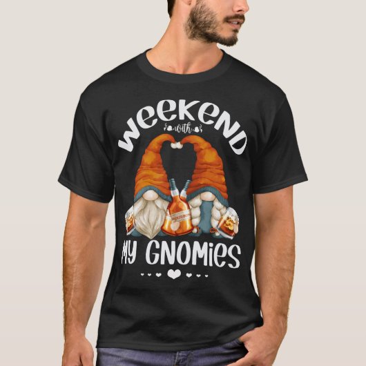 Funny Weekend Gnomes Bourbon Lover Niedliche Gnome T-Shirt (Vorderseite)