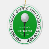 Funny Weekend Golf Lounge / Bar Keramik Ornament (Links)