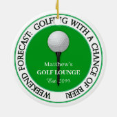 Funny Weekend Golf Lounge / Bar Keramik Ornament (Hinten)