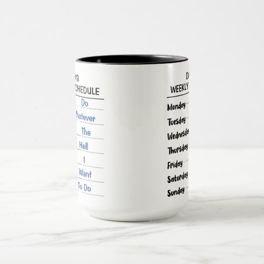 Funny Weekly Schedule Coworker Retirement Vater Tasse (Zentrum)