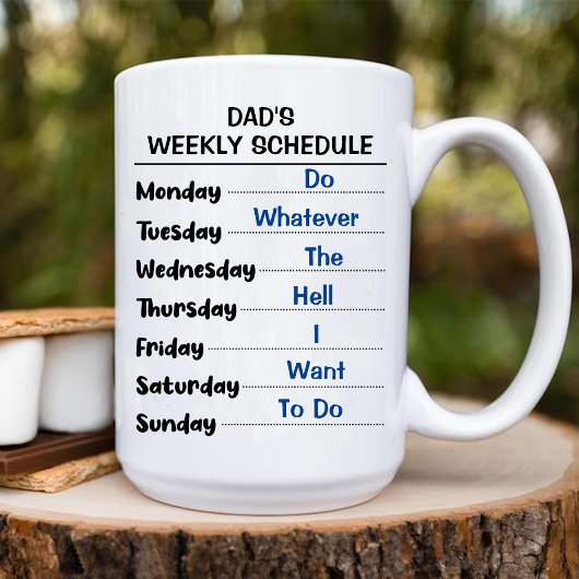 Funny Weekly Schedule Coworker Retirement Vater Tasse