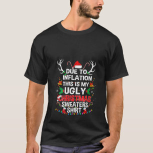 Funny wegen Inflation Ugly Weihnachtssüßer Männer T-Shirt