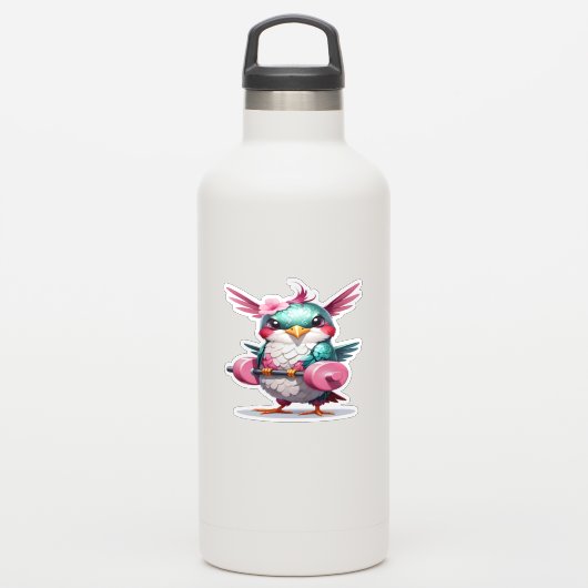Funny Weibchen Weightlift Hummingbird Sticker (Wassserflasche)