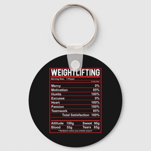 Funny Weightfting Nutrition Facts Bodybuilding Schlüsselanhänger (Vorderseite)