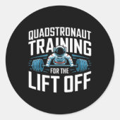 Funny Weightlift Bodybuilding Gym Fitness Astro Runder Aufkleber (Vorderseite)