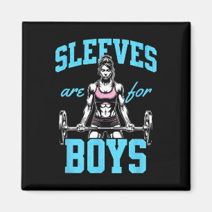 Funny Weightlift Bodybuilding Woman Sleeves Jok Magnet