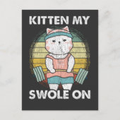 Funny Weightlift Cat Gym Motivation Tier Postkarte (Vorderseite)