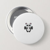 Funny Weightlift Gym Panda Beast Workout Button (Vorne & Hinten)