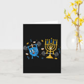 Funny Weightlifting Gym Dreidel Menorah Hanukkah W Karte (Gelbe Blume)