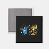 Funny Weightlifting Gym Dreidel Menorah Hanukkah W Magnet (Vorderseite/Rückseite)