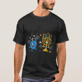 Funny Weightlifting Gym Dreidel Menorah Hanukkah W T-Shirt (Vorderseite)
