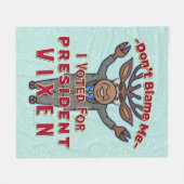 Funny WeihnachPräsidentin Vixen Reindeer Politik Fleecedecke (Vorderseite (Horizontal))