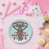 Funny WeihnachPräsidentin Vixen Reindeer Politik Pappteller (Party)