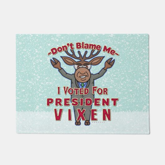 Funny WeihnachPräsidentin Vixen Reindeer Politisch Fußmatte (Vorderseite)