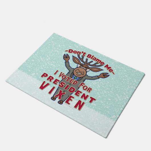 Funny WeihnachPräsidentin Vixen Reindeer Politisch Fußmatte (Schrägansicht)
