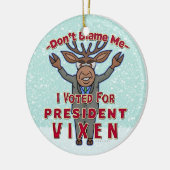 Funny WeihnachPräsidentin Vixen Reindeer Politisch Keramikornament (Links)
