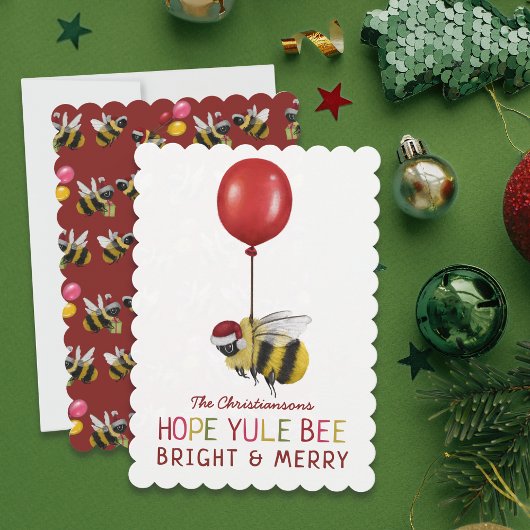 Funny Weihnachten Bee Merry and Bright Christmas