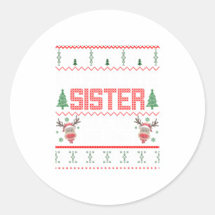 Funny Weihnachten Geschenk von Schwester zu Brüder Runder Aufkleber