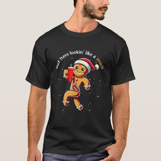 Funny Weihnachten Lebkuchen hier draußen sieht wie T-Shirt (Vorderseite)